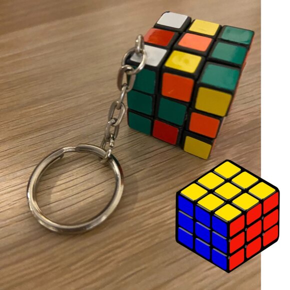 Vintage 1980s Miniature Rubik’s Cube Key Chain - Picture 3 of 10